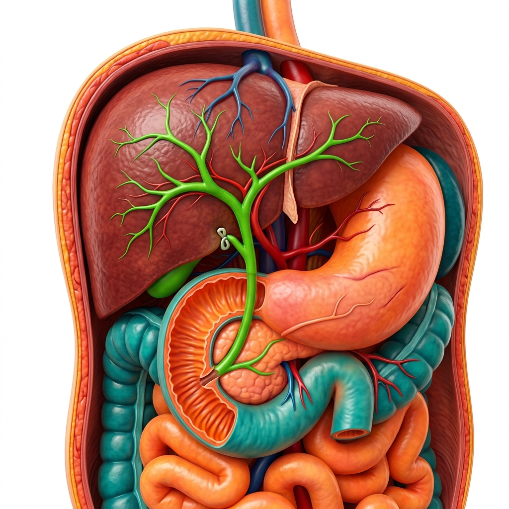 Gallbladder anatomy and surgical removal illustration